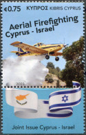 Cyprus 2023. Aerial Firefighting (I) (MNH OG) Block Of 1 Stamp And 1 Label - Ongebruikt