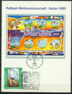 Mexico 1986 Football Soccer World Cup Commemorative Print, Coming World Cup In Italy - 1990 – Italy