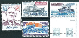 TAAF  1980 Poste Aérienne N° Y&T 61 à 64 De Gaulle, Bateaux( Dont 1B.D.F), Véhicule. Neuf Sans Charnière Très Frais - Airmail