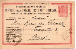 78275 - Finnland - 1885 - 10P Wappen GAKte BahnpostStpl FINSKA ... POSTKUPEEXPEDITION 16 No ... -> Borga - Cartas & Documentos