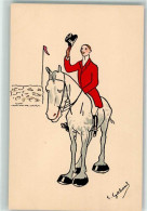 13959207 - Sign. Gabaul Rotberockter Reiter Mit Zylinder Auf Einem Pferd Ruesst Das Publikum Nr. 384 - Autres & Non Classés