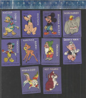 WALT DISNEY DONALD DUCK MICKEY MOUSE PLUTO PINOCCHIO BAMBI DUMBO ETC...  Polish Matchbox Labels 1963 ( POLSKI POLAND P ) - Scatole Di Fiammiferi - Etichette