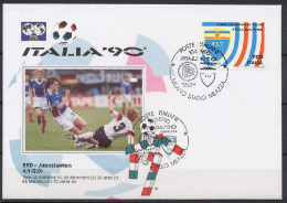 Italy 1990 Football Soccer World Cup Commemorative Cover Match Germany - Yugoslavia 4 : 1 - 1990 – Italia