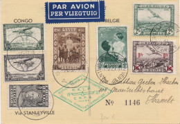 Icaros - Propagande Aëronautique - Par Avion - Salon Et Congres Bruxelles 1938 - Belgique-Congo Belge Via Stanleyville - Cartas & Documentos