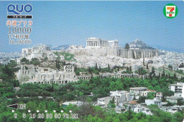 Japan Prepaid Quo Card 10000 - 7 Eleven Athens Greece Akropolis View From 2001 - Japon