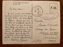 CP SOLDAT INSTITUTEUR ENFANTS KABYLES En FM OBL.6-9 1956 CHERCHELL ALGER + ECOLE (MILITAIRE?) CHERCHELL - Bolli Militari A Partire Dal 1900 (fuori Dal Periodo Di Guerra)