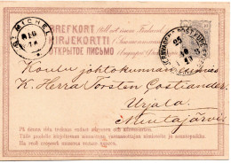 78278 - Finnland - 1878 - 10P Wappen GAKte BahnpostStpl FINSKA ... POSTKUPEEXPEDITION 25 No ... -> ST MICHEL - Storia Postale