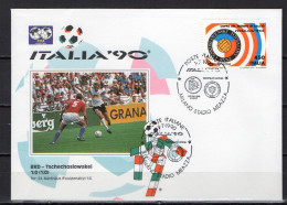 Italy 1990 Football Soccer World Cup Commemorative Cover Match Germany - Czechoslovakia 1 : 0 - 1990 – Italien