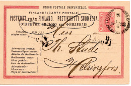 78279 - Finnland - 1888 - 10P Wappen GAKte BahnpostStpl FINSKA ... POSTKUPEEXPEDITION 24 No ... -> Helsingfors - Cartas & Documentos