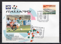 Italy 1990 Football Soccer World Cup Commemorative Cover Match Germany - England 4 : 3 - 1990 – Italie