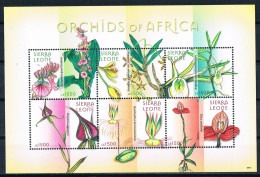 Bloc Sheet  Fleurs Orchidées Flowers Orchids  Neuf  MNH **  Sierra Leone 2009 - Orquideas