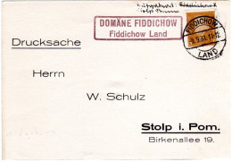 DR 1931, Landpost Stpl. DOMÄNE FIDDICHOW Fiddichow Land Auf Karte M. 3 Pf. - Briefe U. Dokumente