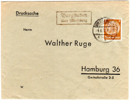 DR 1937, Landpost Stpl. BURGSTADEN über Merseburg Auf Drucksache-Brief M. 3 Pf - Brieven En Documenten