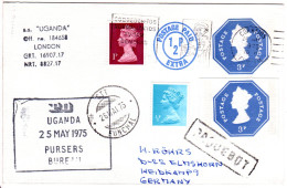 GB 1975, 3d GAA+1/2+1d Auf Ganzsachenumschlag Als Schiffspost Brief V. Funchal - Altri & Non Classificati