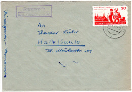 DDR 1962, Landpost Stpl. RITZGERODE über Wippra Auf Brief M. 20 Pf. - Storia Postale