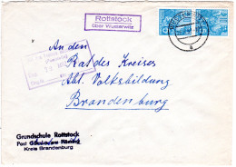 DDR 1957, Landpost Stpl. ROTTSTOCK über Wusterwitz Auf Brief M. Paar 10 Pf. - Lettres & Documents