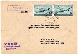 DDR 1956, Landpost Stpl. HOLZSUSSRA über Sondershausen Auf Brief M. 2x10 Pf. - Lettres & Documents