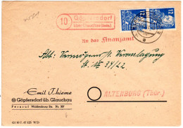 DDR 1948, Roter Landpost Stpl. GÖPFERSDORF über Glauchau Auf Brief M. 2x12 Pf. - Lettres & Documents