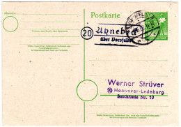 1948, Landpoststpl. 20 AHNEBECK über Vorsfelde Auf 10 Pf. Ganzsache. - Sonstige & Ohne Zuordnung