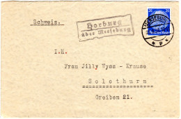 DR 1936, Landpost Stpl. HORBURG über Merseburg Auf Brief M. 25 Pf. I.d. Schweiz - Brieven En Documenten