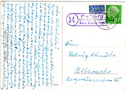 BRD 1954, Landpoststpl. 14 ROSSFELD über Crailsheim Auf Karte M. 10 Pf.  - Collections