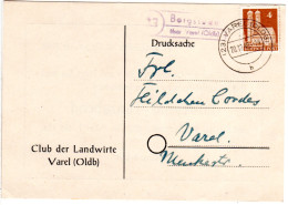 1949, Landpoststpl. 23 BERGSTEDE über Varel Auf Karte M. 4 Pf. Bauten - Briefe U. Dokumente