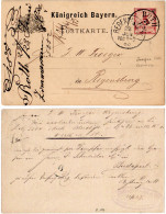 Bayern 1883, Reservestempel K1 ROTH In Antiqua Auf 5 Pf. Ganzsache (vgl. Helbig) - Cartas & Documentos