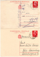 Italien 1938/39, Colalto U. Corvara / Bolzano, 2 Ganzsachen N. Deutschland - Non Classificati