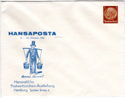 DR 1935, Ungebr. 3 Pf Privat Ganzsache Hansaposta Briefmarkenausstellung Hamburg - Autres & Non Classés