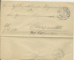 Bayern, Dienst Brief V. Regensburg N. Ebersreuth Post Falkenstein - Covers & Documents