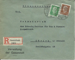 DR 1931, 5+50 Pf. Auf Einschreiben Brief V. Emmendingen I.d. Schweiz - Lettres & Documents