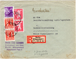 Berlin 1946, 5 Marken Auf Portorichtigem R-Doppel-Ortsbrief  - Cartas & Documentos