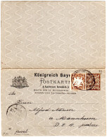 Bayern 1919, DR Bahnpoststpl. Mannheim-Würzburg Auf 3 Pf. Doppelkarte M. Zusatz - Briefe U. Dokumente