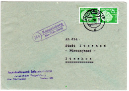 BRD 1958, Landpoststpl. 24b KOPPELSBERG über Plön Auf Brief M. Paar 10 Pf. - Storia Postale