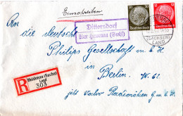 DR 1940, Landpoststpl. DITTERSDORF über Heidenau Auf Reko-Brief M. 12+30 Pf. - Brieven En Documenten