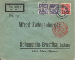 Schweden 1933, Paar 10+15 öre Auf Luftpost Brief V. Stockholm N. Berlin - Other & Unclassified