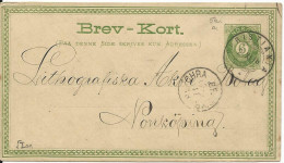 Norwegen P5, 6 öre Ganzsache, Sauber Gebr. 1881 V. Christiania N. Schweden. - Storia Postale