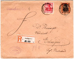 DR 1914, 30 Pf. Privatganzsachenumschlag M. Zusatzfrankatur Per Einschreiben - Lettres & Documents