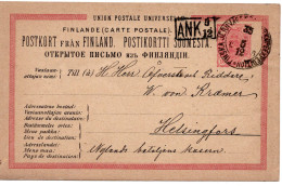 78282 - Finnland - 1885 - 10P Wappen GAKte BahnpostStpl FINSKA ... POSTKUPEEXPEDITION 35 No ... -> Helsingfors - Brieven En Documenten