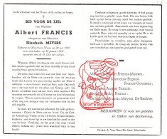 DP Albert Francis ° Moerbeke Waas 1900 † 1957 X Elisabeth Meyers // Goossens De Rechter - Devotion Images