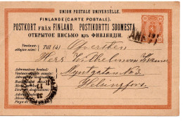 78283 - Finnland - 1883 - 10P Wappen GAKte BahnpostStpl FINSKA ... POSTKUPEEXPEDITION 35 No ... -> Helsingfors - Cartas & Documentos