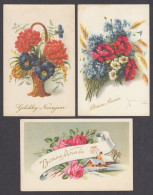 117891/ Fleurs, Lot De 3 Cartes - New Year