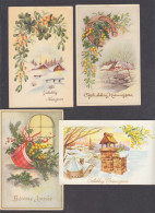 117882/ Fleurs, Mimosas, Lot De 4 Cartes - New Year