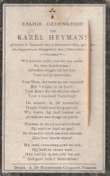 Oorlogsslachtoffer : 1915, Karel Heymans, Eksaarde, Exaarde, Hoogstade, - Devotieprenten