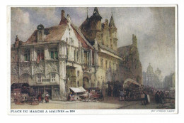 Malines.   -   Place Du Marche En 1884.   -   Invalides Belges.   -   1914-1918 - Oorlog 1914-18