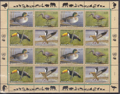 UNO WIEN 389-392, Kleinbogen, Postfrisch **, Gefährdete Arten: Vögel, 2003 - Hojas Y Bloques