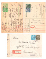 AUSTRIA > 1941 POSTAL HISTORY > Wehrmacht Censorship > Registered Cover + 2 Stationary Cards To Budapest - Covers & Documents