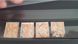 REF A2937 FRANCE OBLITERE N°125 QUEUE DU 5 TOUCHANT X4 TIMBRES - Gebruikt