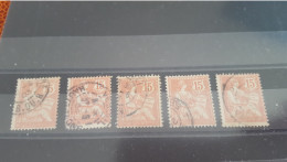 REF A2938 FRANCE OBLITERE N°125 QUEUE DU 5 TOUCHANT X5 TIMBRES - Used Stamps