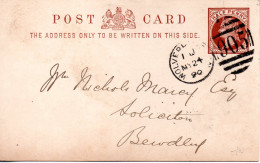 UK, GB, Great Britain, Stationery, Post Card, Queen Victoria, Half Penny, Wolverhampton 1890? - Postwaardestukken